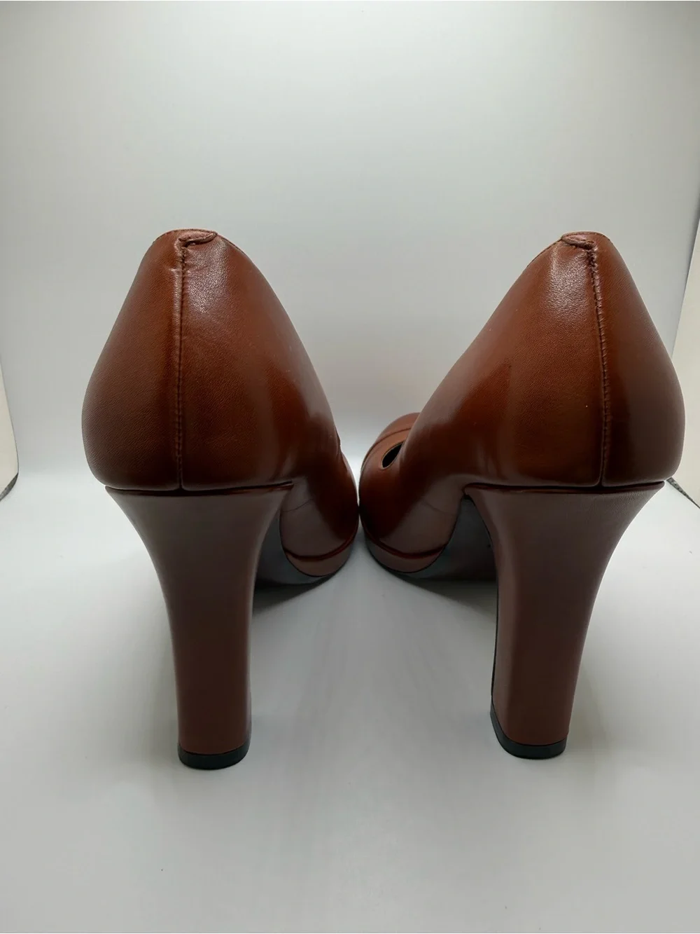 Cole Haan Tonya Cap Toe Pump II Brown Leather Heels 7.5